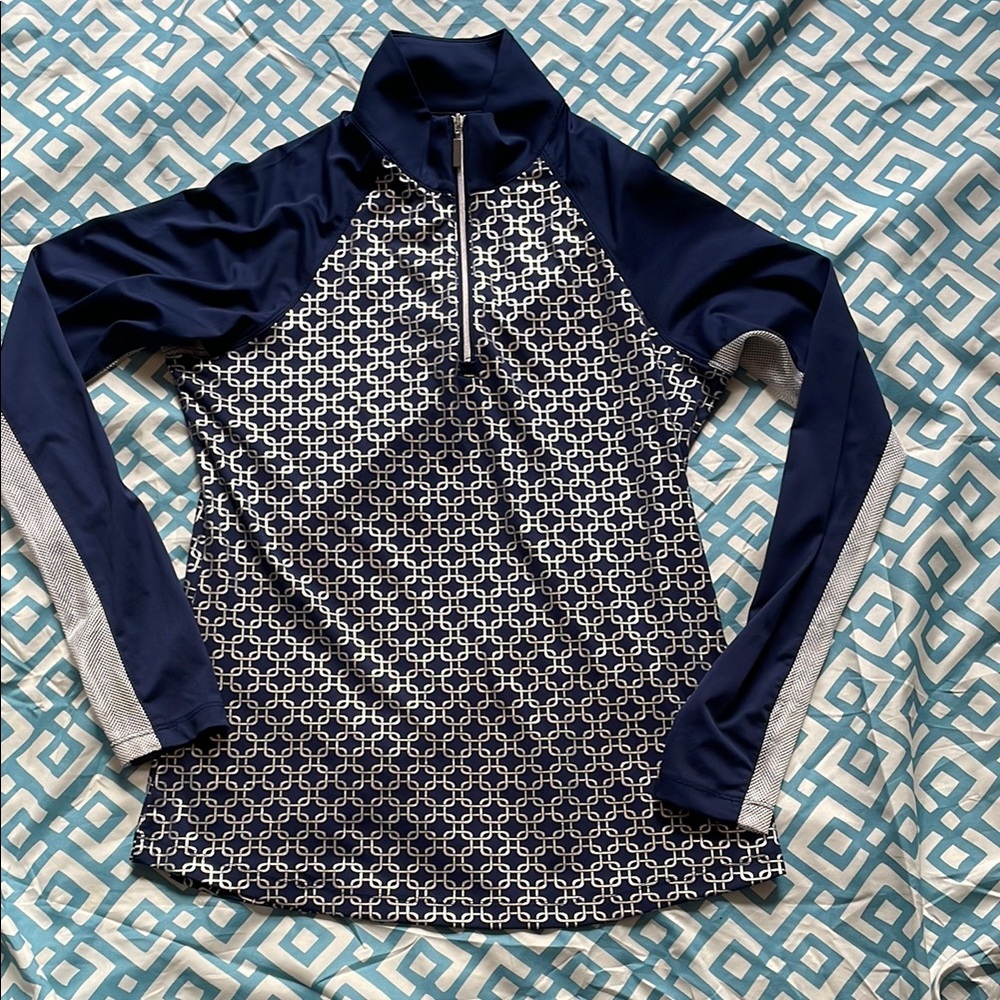 Greg Norman Collection Women's Navy and White Swim Top